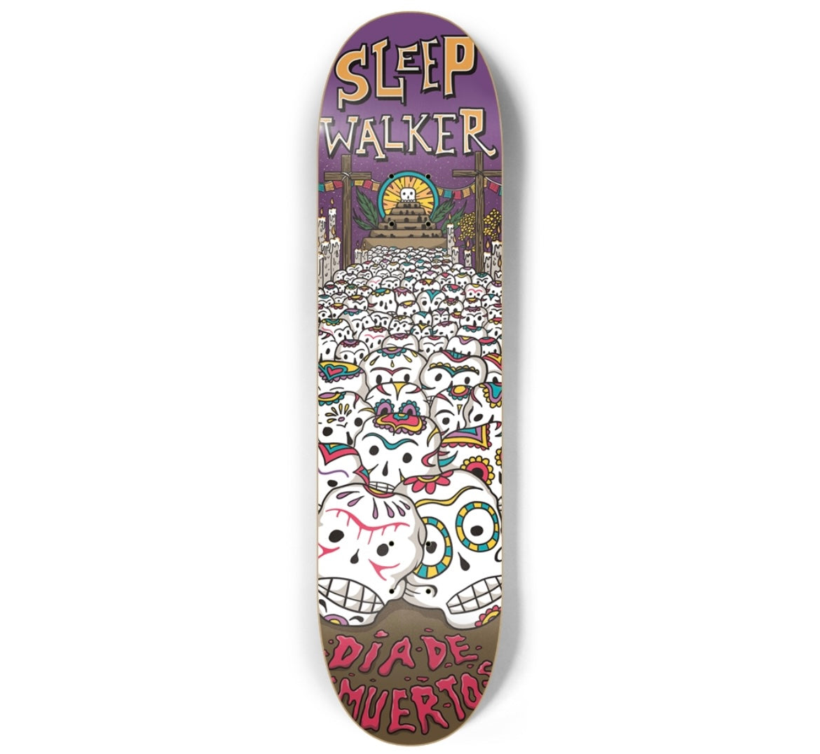 Sleepwalker Skateboard Deck - Candy Skulls 8.25β