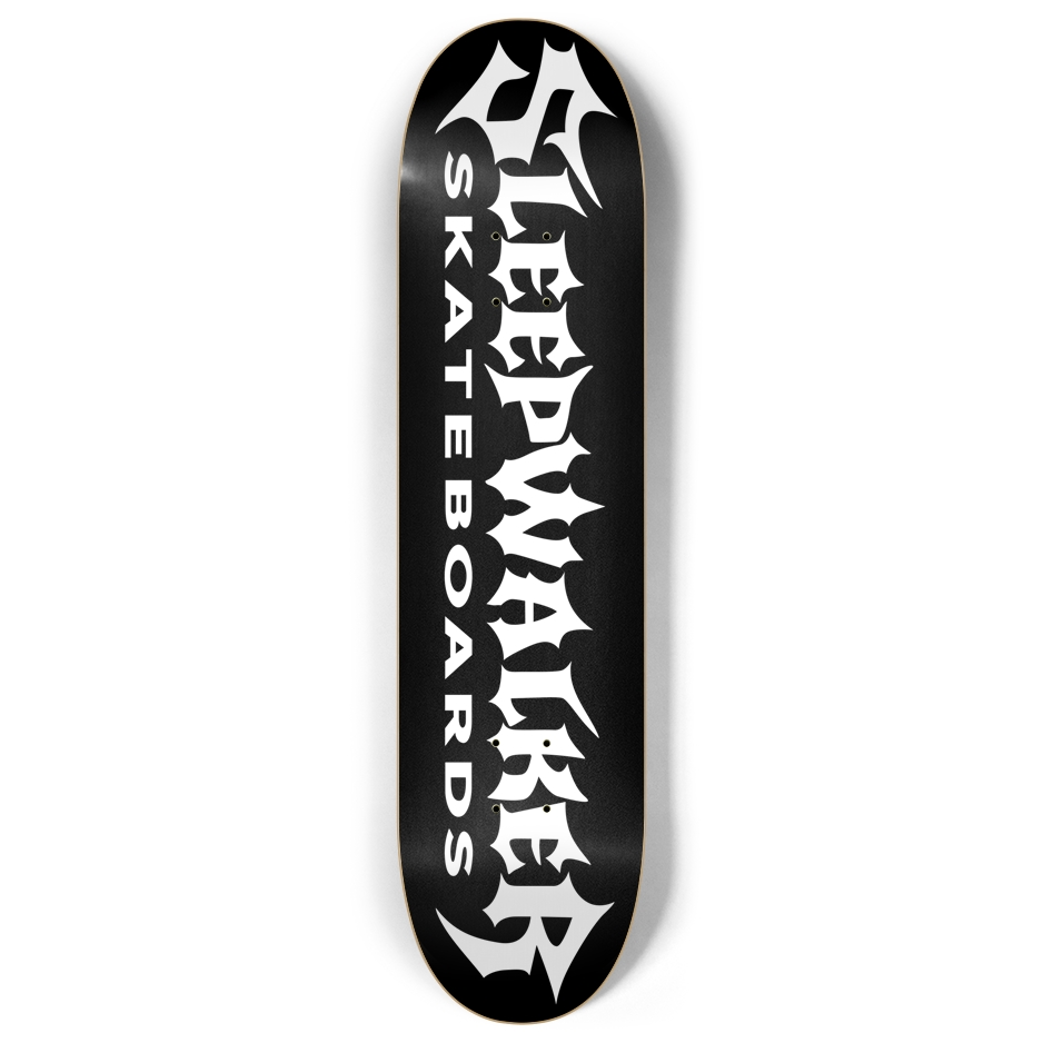 Sleepwalker Skateboard Deck - White/Black 8.0β